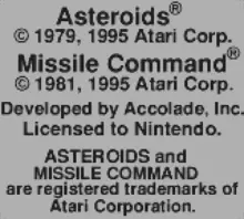 Image n° 1 - screenshots  : Asteroids & Missile Command